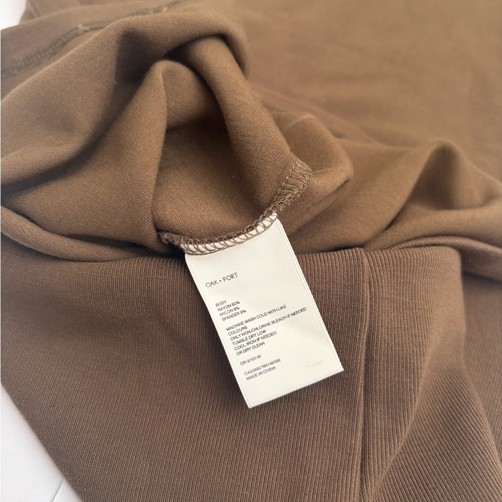 OAK + FORT Olive / Brown Long Sleeve Dress - Picture 4 of 6